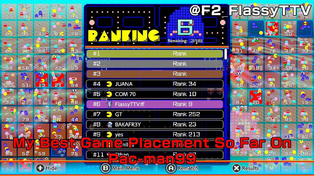 F2_FlassyTTV's tweet photo. My best placement on pac-man 99 on Nintendo switch https://t.co/aJ6tNwrCuZ