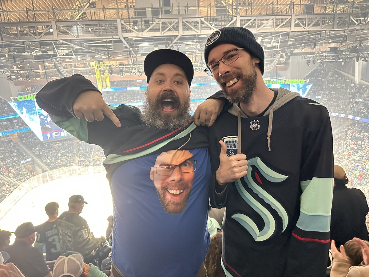 At the <a href="/SeattleKraken/">Seattle Kraken</a>  game with @FrisKerderer.