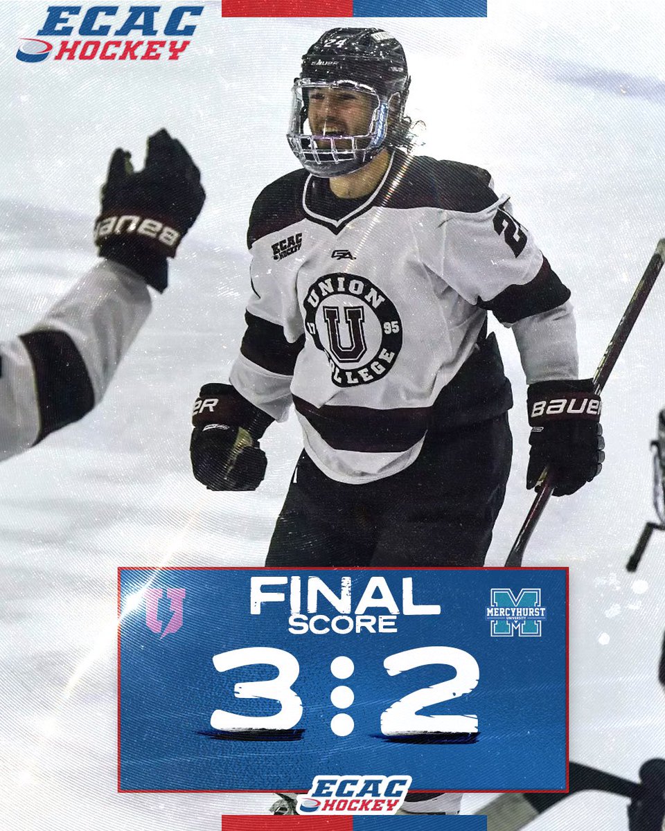 <a href="/Unionmhockey/">Union College Men's Hockey</a> takes down Mercyhurst 3-2! First Year Drew Sutton finds the net for his first collegiate goal and adds an assist to end the night!

Goals: Buhr, Nixon, Sutton

#ECACHockey