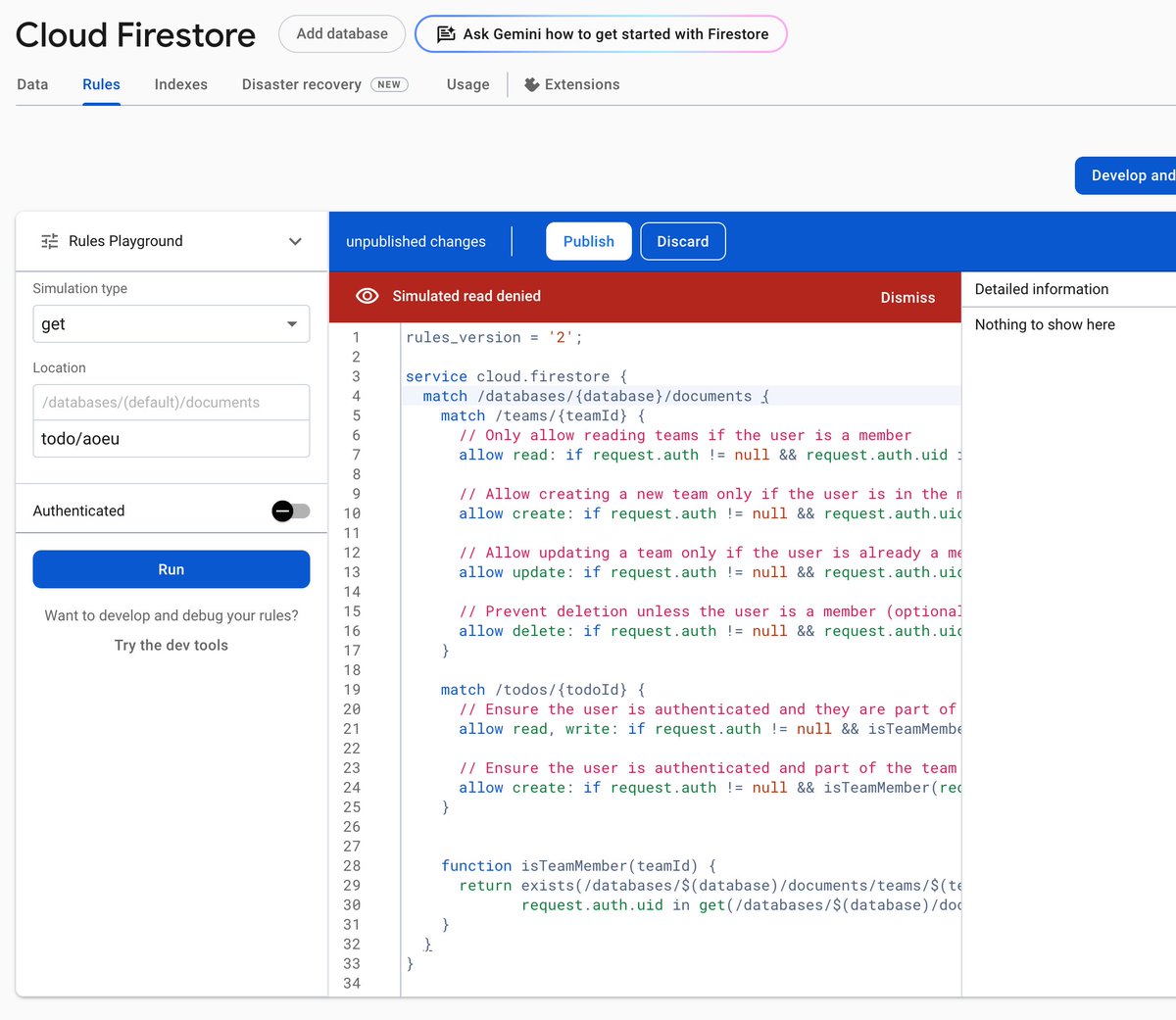 Im liking using firestore for a little project.

Its got this nice security rules engine where you can define who can access what. Its expressive enough that you can model non-trivial patterns. And has a built in testing playground.
For a serverless DB its a great feature.