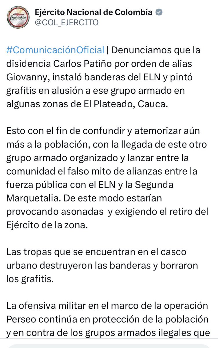 En las narices de la operación Perseo, en medio de miles de militares, amanecieron las paredes rayadas por un grupo armado y ahora en la noche, asesinan a una persona y el ejército no se sabe ¿Donde está ?.