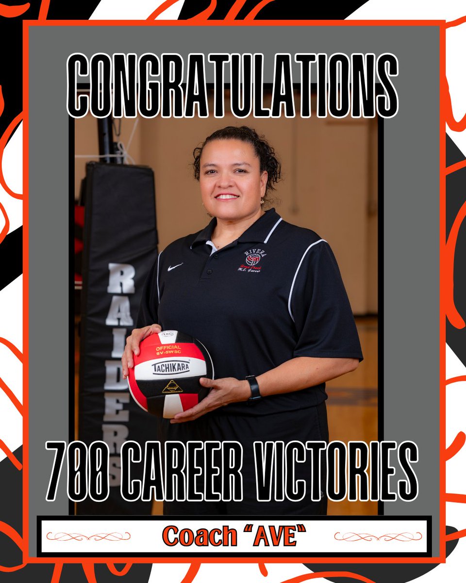 Today Coach Elizabeth Avelar-Guerra got her 700th career victory after her Lady Raiders defeated Donna North 3-0. Coach "Ave" achieved all 700 victories here at Rivera E.C.H.S..