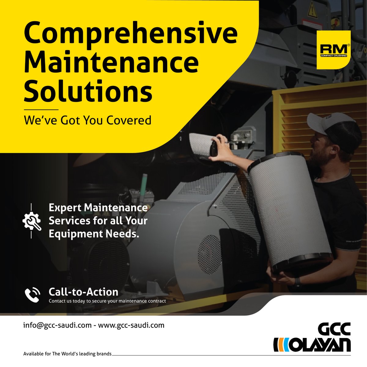 GCC_Olayan's tweet image. Keep your Rubble Master crushers in top shape with our maintenance packages. Contact us for seamless service.

#RubbleMaster #CrusherMaintenance #IndustrialMachinery #EfficientCrushing