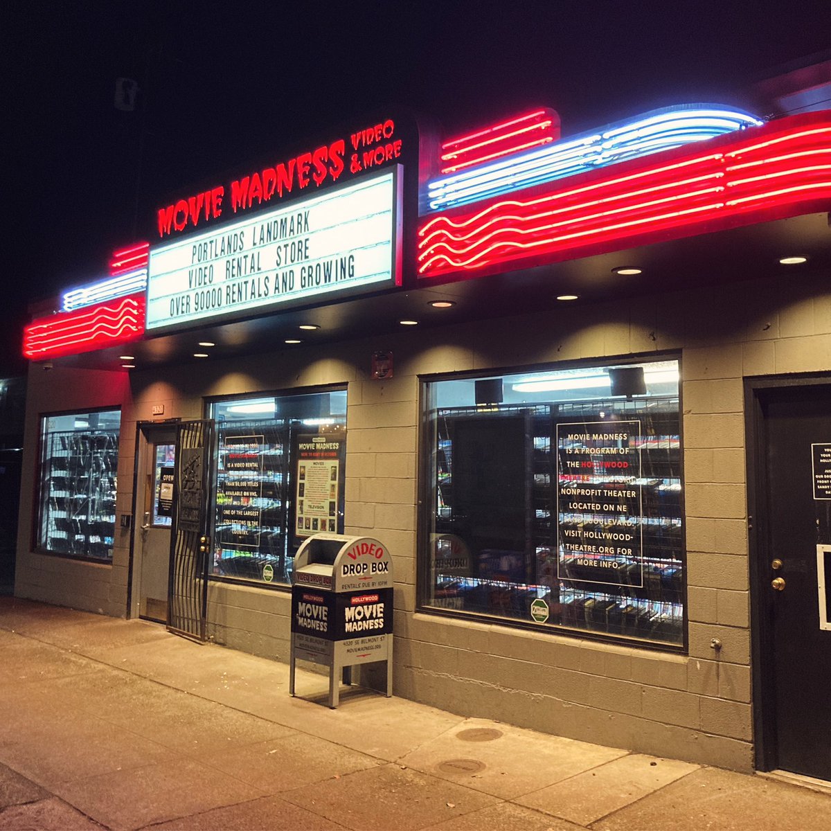 MovieMadnessPDX's tweet photo. Thank you to everyone who came and hung out today! It’s cool to draw a crowd every #VideoStoreDay but the people who come in all the other days of the year? We’re still here because of you 🖤 We love you Movie Madness Maniacs! Here’s to many more years of Movie Madness 📀📼🍻 https://t.co/mp2imkJvF9