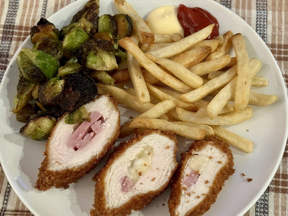 Was inspired to make Cordon Bleu for dinner tonight.

Turned out decent, have notes, can only improve from here.