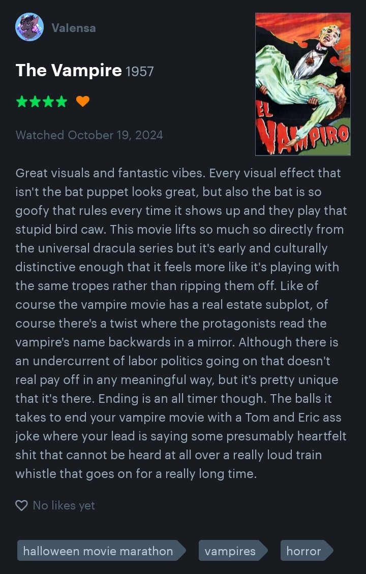 Halloween movie marathon day 19. El Vampiro, the iconic Mexican vampire movie