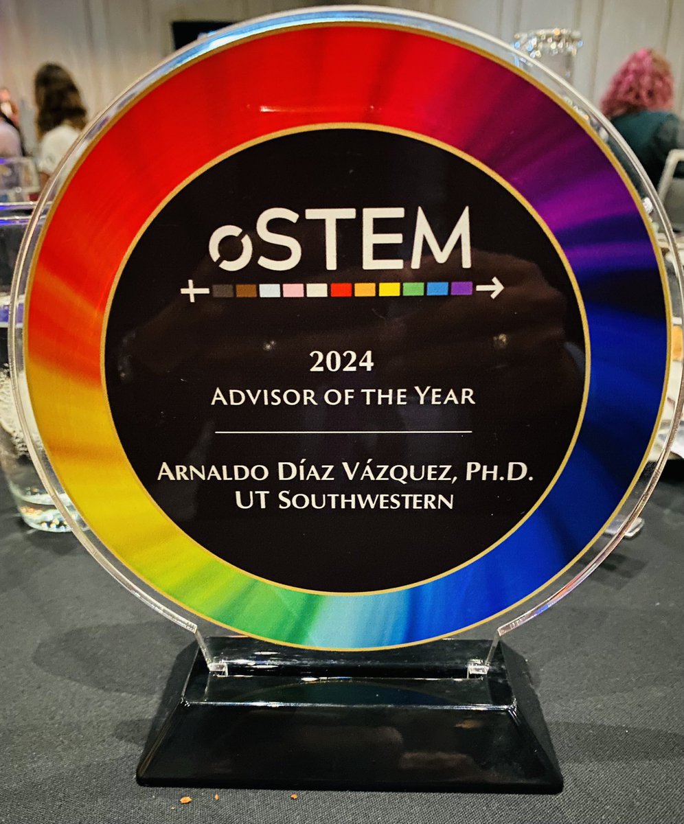 Dr. Arnaldo DĆaz (@adiaz_phd) on Twitter photo I am truly honored and grateful to receive the 2024 <a href="/OUTinSTEM/">oSTEM Incorporated</a> Advisor of the Year Award. This honor is not solely mine; it belongs to the current and past members of the <a href="/UTSW_ostem/">oSTEM at UT Southwestern</a> at <a href="/UTSWGradSchool/">UTSW Graduate School of Biomedical Sciences</a>, whose efforts continue to guide us forward. Thank you!
<a href="/UTSWMedCenter/">UT Southwestern Medical Center</a> I am truly honored and grateful to receive the 2024 <a href="/OUTinSTEM/">oSTEM Incorporated</a> Advisor of the Year Award. This honor is not solely mine; it belongs to the current and past members of the <a href="/UTSW_ostem/">oSTEM at UT Southwestern</a> at <a href="/UTSWGradSchool/">UTSW Graduate School of Biomedical Sciences</a>, whose efforts continue to guide us forward. Thank you!
<a href="/UTSWMedCenter/">UT Southwestern Medical Center</a>