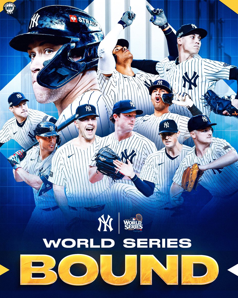 NewsBronx's tweet photo. THE NEW YORK YANKEES ARE GOING TO THE WORLD SERIES FOR THE FIRST TIME SINCE 2009! #Postseason https://t.co/l9gDft0hK7