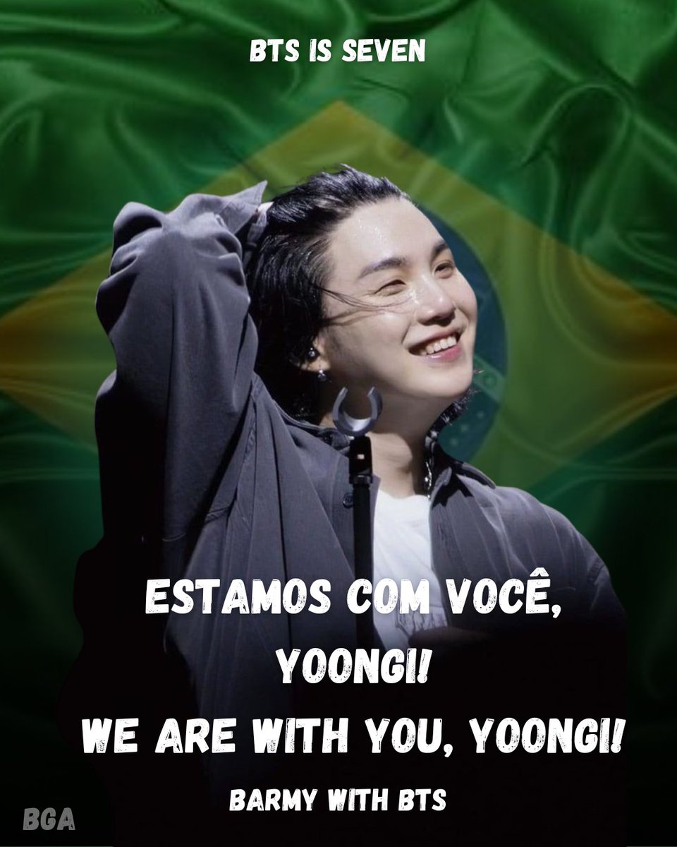 🇧🇷 BARMYS!! 🇧🇷

Fizemos um banner para ser postado no weverse (e onde vocês quiserem). 

Vamos mostrar apoio, vamos mostrar que estamos aqui e não vamos a lugar algum!! 🇧🇷💜

Usem as tags junto!

#BTSisSeven
사람들은 말해 세상이 다 변했대
#WeLoveYouYoongi
다행히도 우리 사이는