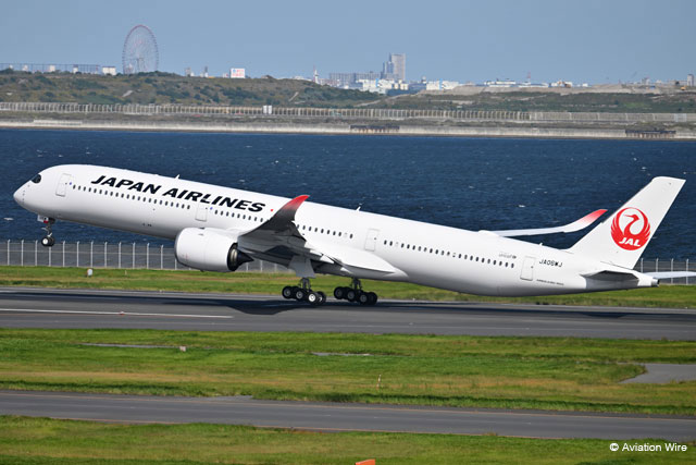 Aviation_Wire's tweet photo. JALのA350-1000 6号機JA06WJが就航。初便はニューヨーク行きJL6便でした。記事はのちほど。#JAL #A35K #A350 #JA06WJ #JL6 https://t.co/oOYAeAXcxt