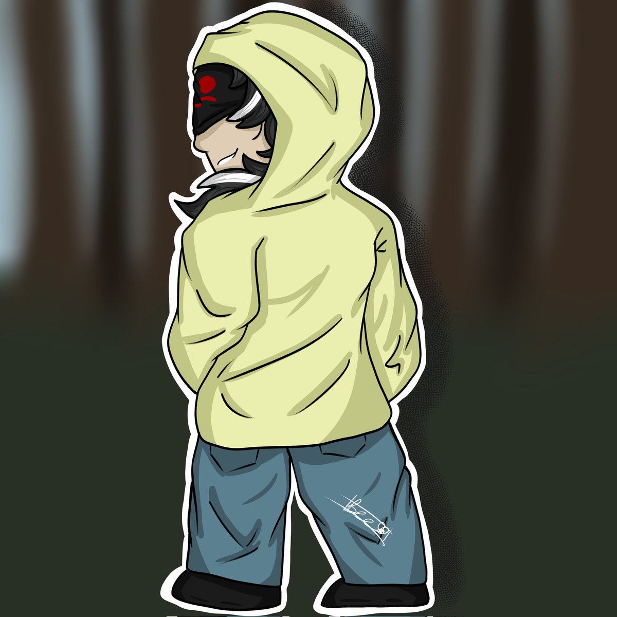 PrintedPult's tweet photo. Day 19 is my favorite prosecutor and a very self indulgent costume for him: Simon Blackquill as Hoodie from Marble Hornets!

#AceAttorney https://t.co/JqvfTisHFM