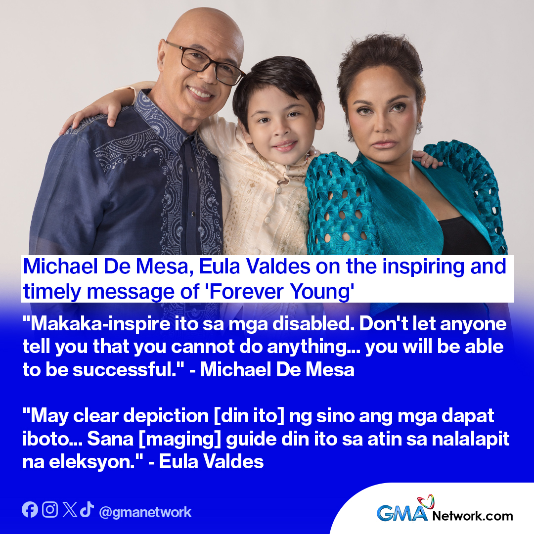 Michael De Mesa at Eula Valdes, ibinahagi ang nakaka-inspire at napapanahong mensahe ng 'Forever Young'.

Ayon kay Michael, "Regardless of disability, you can still achieve as long as you put your heart and soul into it... you will be able to be successful."

"Itong Forever