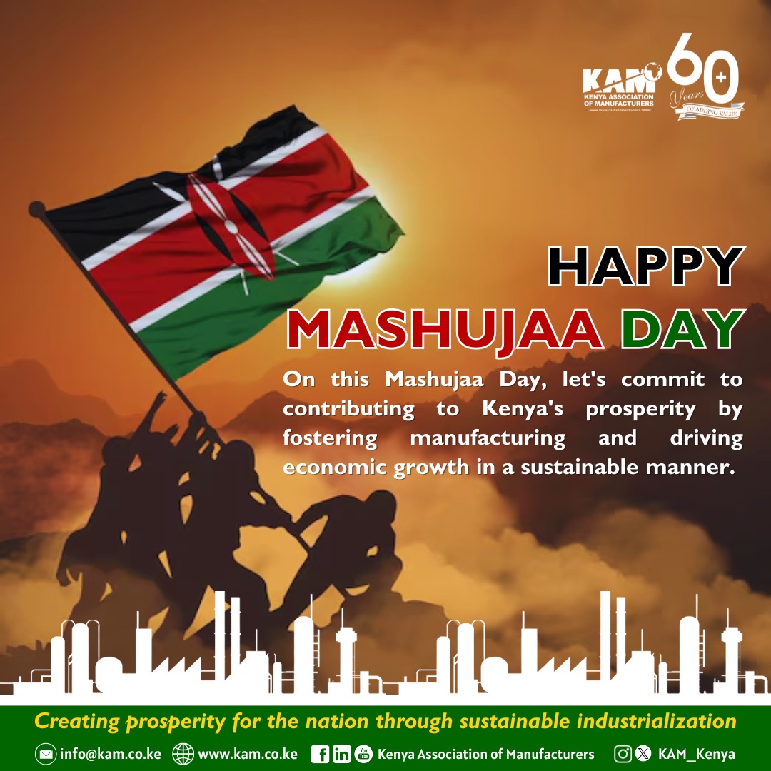 KAM_Kenya's tweet photo. Happy Mashujaa Day from the KAM Board of Directors,  Management, and Staff!

#MashujaaDay2024 https://t.co/FLXTAnkYd6