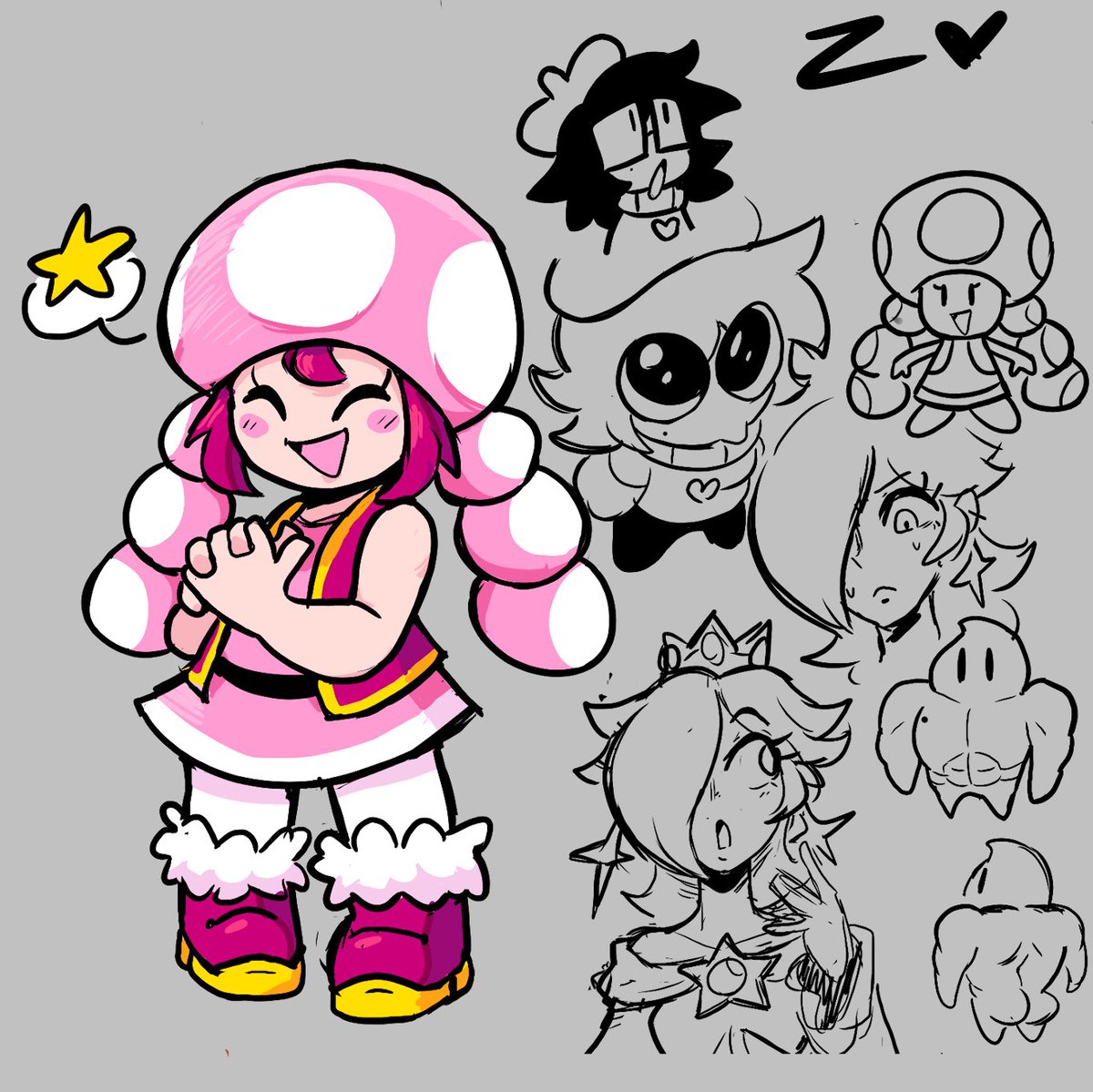 Zepiereite's tweet image. i drew toadette in a magma canvas hehea