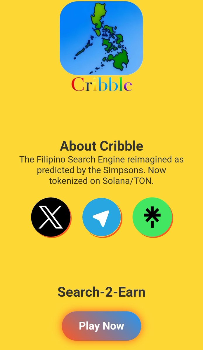 pumpfunchix's tweet photo. The Simpsons predicted Cribble as the Filipino Google with Search-2-Earn mini app objective
More info:
https://t.co/Ux1eMti9lB
$CRIB is here to stay! #cribble #cribbleph #dyor https://t.co/HtmtCFzW8m
