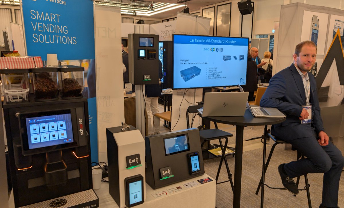 divainterface's tweet photo. Succès de l'#EVEX 2024 à Cannes ! Hug-Witschi présente la solution de paiement complète pour la distribution automatique quotidienne. #DIVA #Delight https://t.co/BERxw6VnjS