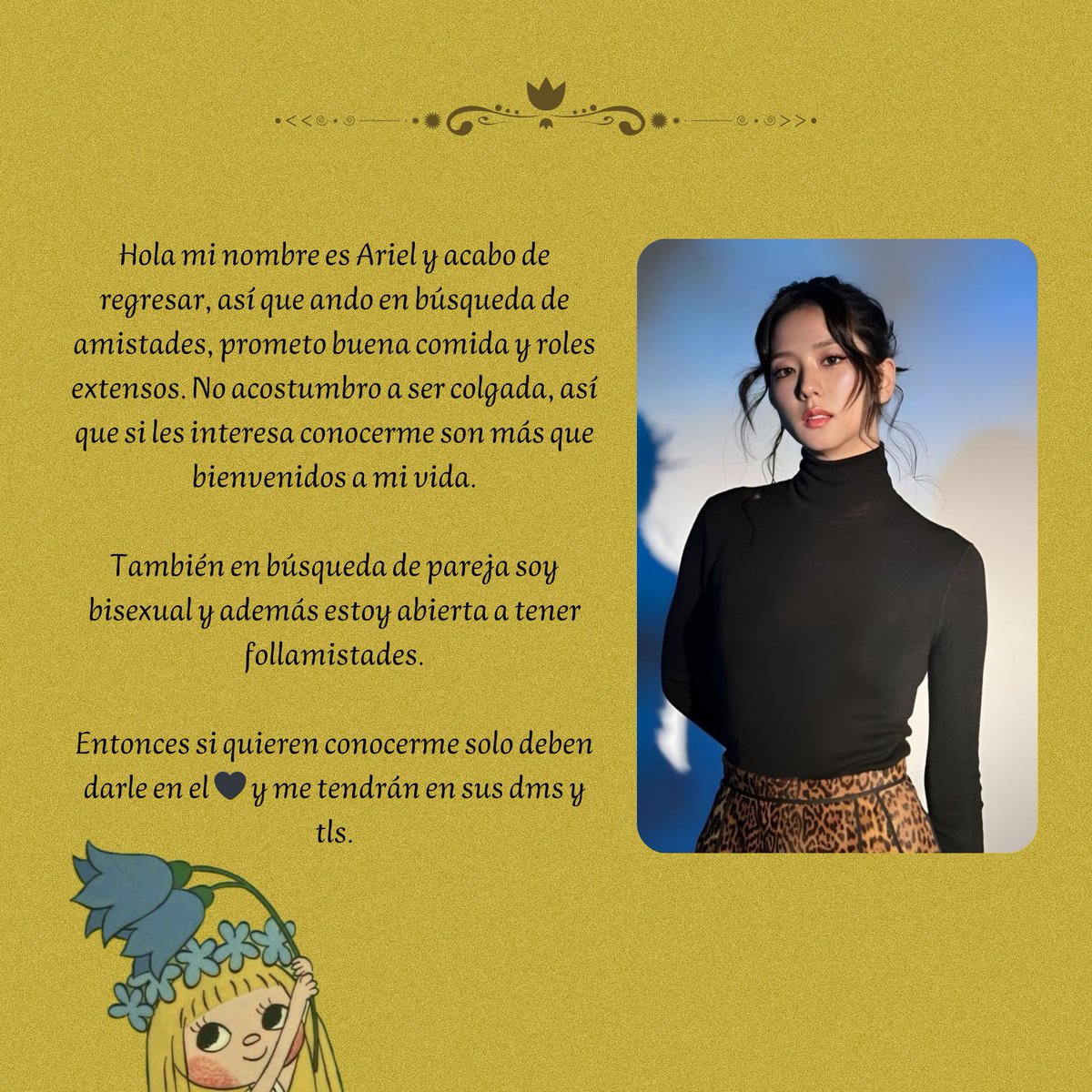 ConFessions__B's tweet image. 🌾；  Busca amistades, les promete buena comida y roles extensos, aprovechen. 👀
También busca pareja/foll4mistades, es bi.