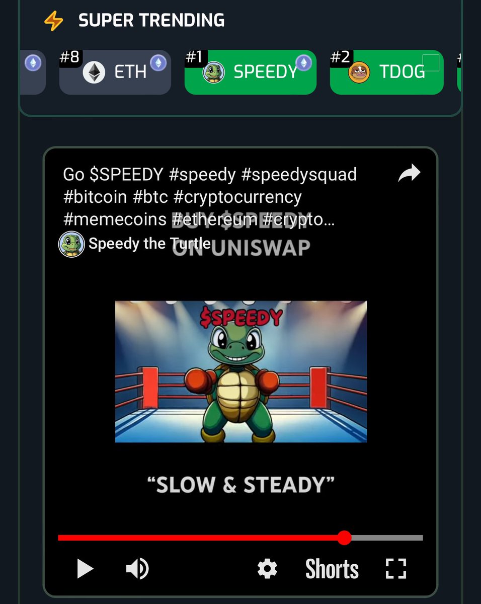 Pablo_cro's tweet photo. I personally want to welcome @speedyoneth to https://t.co/2fAVB1E8Xv 

Do check out their YouTube video 😂

And happy to say they invested in trending spot #1 🫡 

This community is Hungry and knows where their going this bull run 💹
#speedy #tickertrending #memecoins https://t.co/bpMAu9cZ80