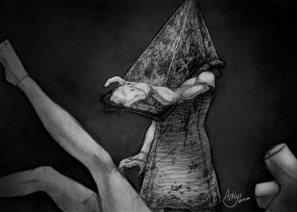 In my restless dream, I see that man,
Pyramid Head.