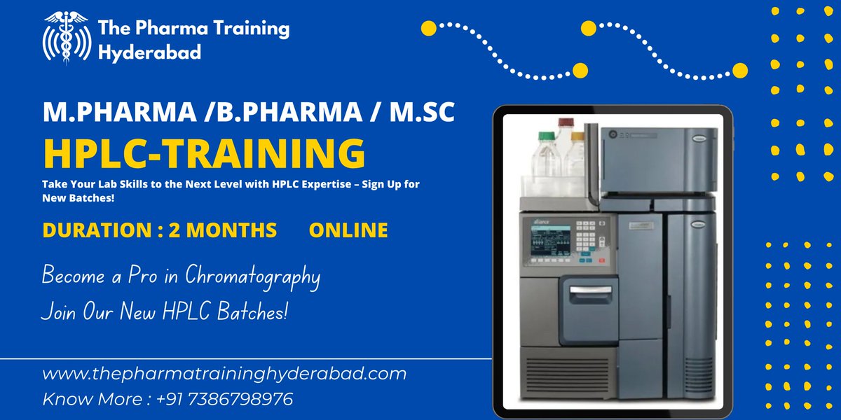 THEPHARMA378021's tweet image. The Pharma Training Hyderabad 
thepharmatraininghyderabad.com 

&quot;HPLC Training for Future Innovators – Start Learning with Our New Batches!&quot;

#HPLCTrainingHyderabad
#HPLCExperts
#ChromatographySkills
#HPLCCertification
#PharmaTraining
#LabSkillsUpgrade
#HPLCWorkshops
#PharmaCareers
#Hyd