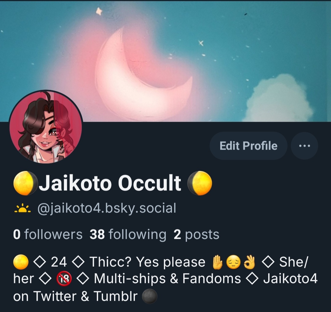 I made a bluesky account! It's pretty nice over there ngl 🙂