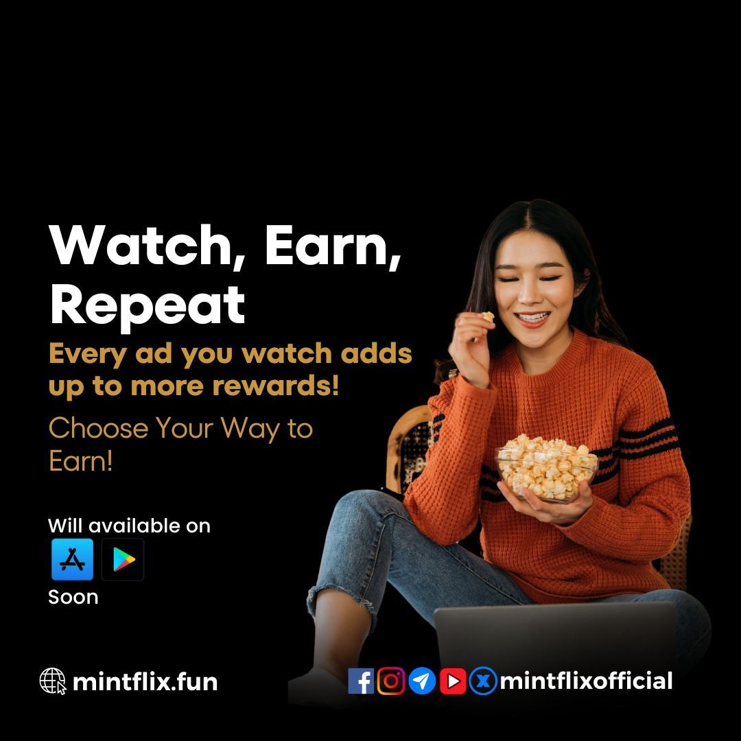 mintflixapp's tweet photo. 🎬💰 Watch, Earn, Repeat!
With every ad you watch, your rewards stack up! 💸
Mintflix coming soon to App Store and Google Play 📲
Get ready to earn while you watch! 🚀
#Mintflix #WatchToEarn #EarnRewards #StreamingFuture https://t.co/fRYrJ0z4Mz