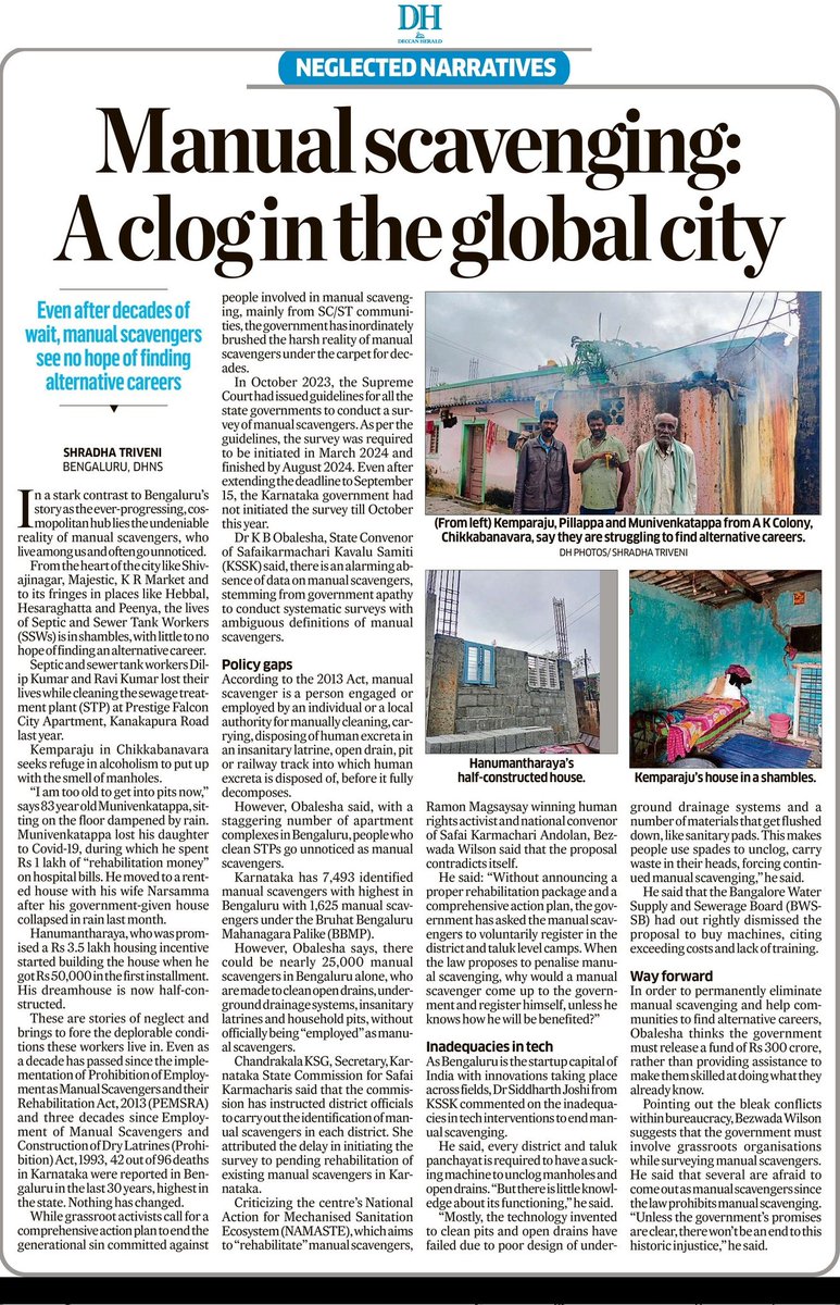Decades of denial to see manual scavengers who live among us has only clogged the system further. When will Bengaluru put an end to this historic injustice? <a href="/CMofKarnataka/">CM of Karnataka</a> <a href="/siddaramaiah/">Siddaramaiah</a> <a href="/DKShivakumar/">DK Shivakumar</a> <a href="/Captain_Mani72/">Manivannan P 🇮🇳</a> <a href="/obalesha_b/">Dr. K B Obalesha</a> <a href="/DeccanHerald/">Deccan Herald</a>
deccanherald.com/india/karnatak…