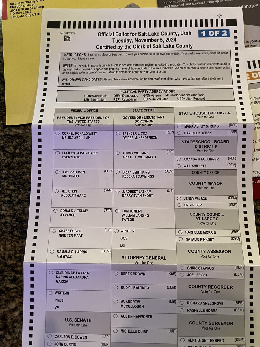 I don’t post too much but I’m going to do it tonight for a reason. I live in Utah and just got my ballot this year. I try to keep political stuff and crypto in two buckets.  Nobody I’ve seen has posted about this line up. What do you see…