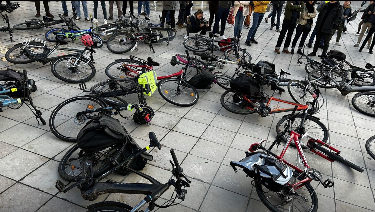 copenhenken's tweet image. Across France, people have taken to the streets to protest against road rage, after a car driver intentionally  killed a cyclist last week. In 1973, protests in the Netherlands sparked a 50-year long Dutch focus on traffic safety for cyclists.