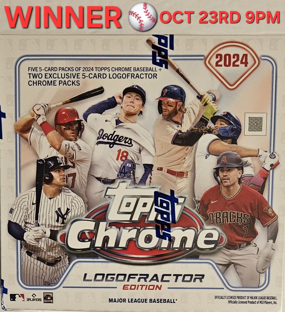 TonysCards's tweet photo. 💥GIVEAWAY💥
Topps Chrome Logofractor Edition

1. Like
2. Follow @TonysCards
and @3bangerbreaks
3. Retweet
4. Tag a friend

Winner revealed on Wednesday Oct 23rd at 9pm Eastern Live on YouTube 

https://t.co/9E6T17YZjT

#TBBCrew #thehobby https://t.co/KUcxsy1MYC