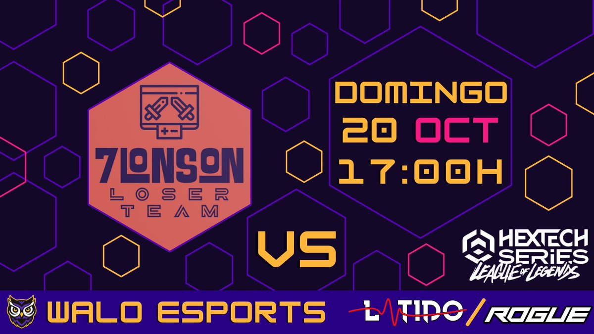 🚨ACADEMY DAY TOO🚨
Nuestro chicos de la #Academy no se quieren quedar atrás tampoco. Así que #WaloMini se enfrentará a #7LondonLoserTeam en la jornada 2 de #HextechSeries

🦉Los enlaces serán adjuntados cuando se aproxime la hora.