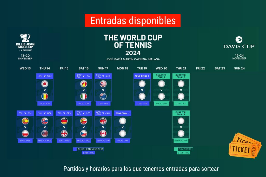 Japonismo's tweet photo. 🎾 ¡Atención!🎾 Con @LexusSpain sorteamos 20 entradas dobles para la Billie Jean King Cup (partidos del 13 al 19 de noviembre) y 3 entradas dobles para la Copa Davis (partidos del 20 y 21 de noviembre) que se celebrarán en Málaga.

Haz RT y coméntanos con quién te gustaría acudir https://t.co/uA2xzsIAl3