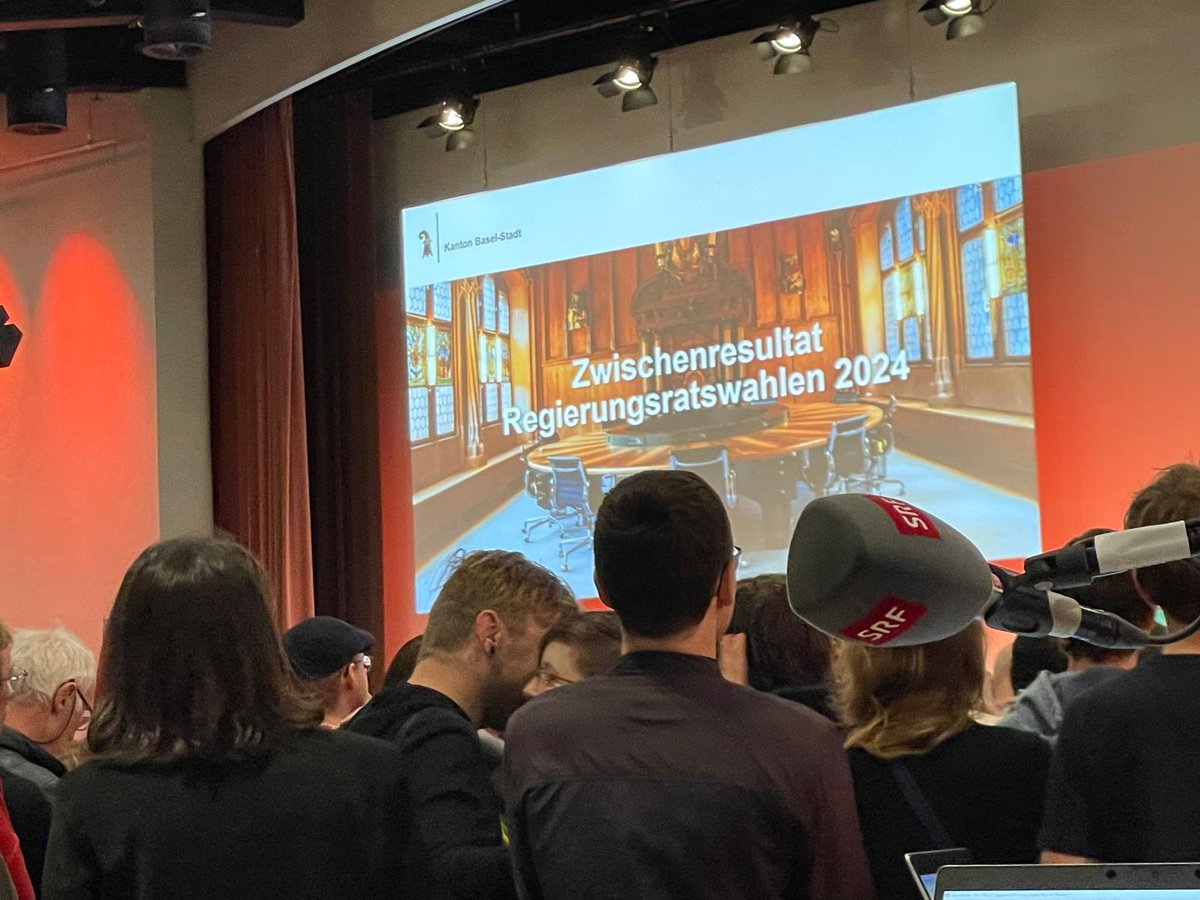 #wahlenbs Regierungsrätin Esther Keller (GLP) muss gemäss Zwischenresultat in zweiten Wahlgang, alle anderen wiedergewählt. Auch bei GR verliert GLP.