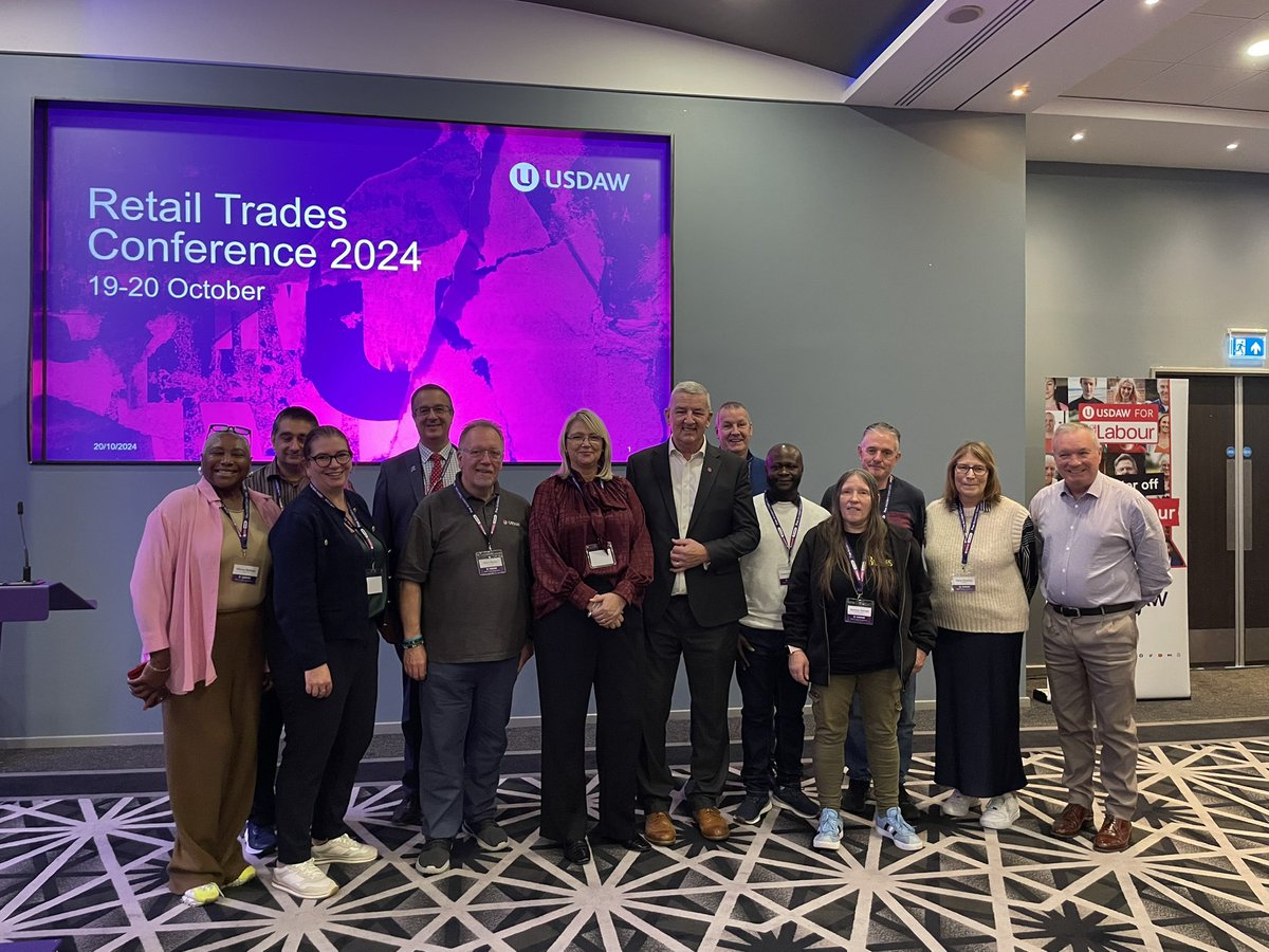 Retail trades delegation from Eastern Usdaw Eastern Region focussing on campaigning with Dave McCrossen and Jane Jones