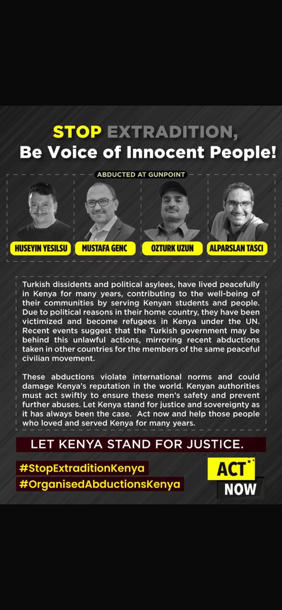 Please respect human rights Kenya 
Don’t be a party to Turkey’s international crimes, Kenya 
 
<a href="/WilliamsRuto/">William Samoei Ruto, PhD</a> 
<a href="/MamaRachelRuto/">Mama Rachel Ruto, EGH</a>
<a href="/RailaOdinga/">Raila Odinga</a>
<a href="/4thPresidentKE/">Office of the 4th President of Kenya.</a>
<a href="/StateHouseKenya/">State House Kenya</a>