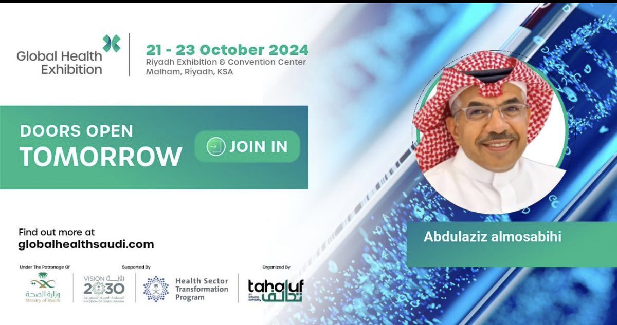 غداً في مؤتمر الصحة العالمي بالرياض يقدم الدكتور عبدالعزيز بن عبدالرحمن المسبحي مدير عام الإدارة العامة للأشعة والخدمات التطبيقية محاضرة بعنوان “Radiology Revolution: AI in Clinical Decision Support Systems and Radiology: Workflow, Imaging, and
Interpretation”