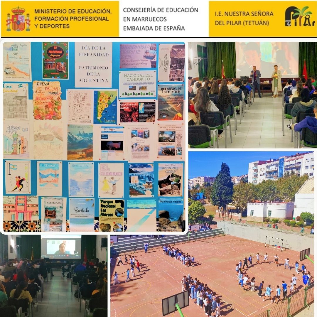 El Departamento de Gªe Hª nos ha acercado a Argentina en el Día de la Hispanidad;  murales, cine, una entrevista en línea con el arquitecto argentino D. Lisandro Martín Olmos... y coreografía para homenajear a los campeones  😄#centrosespañolesmarruecos #accioneducativaexterior
