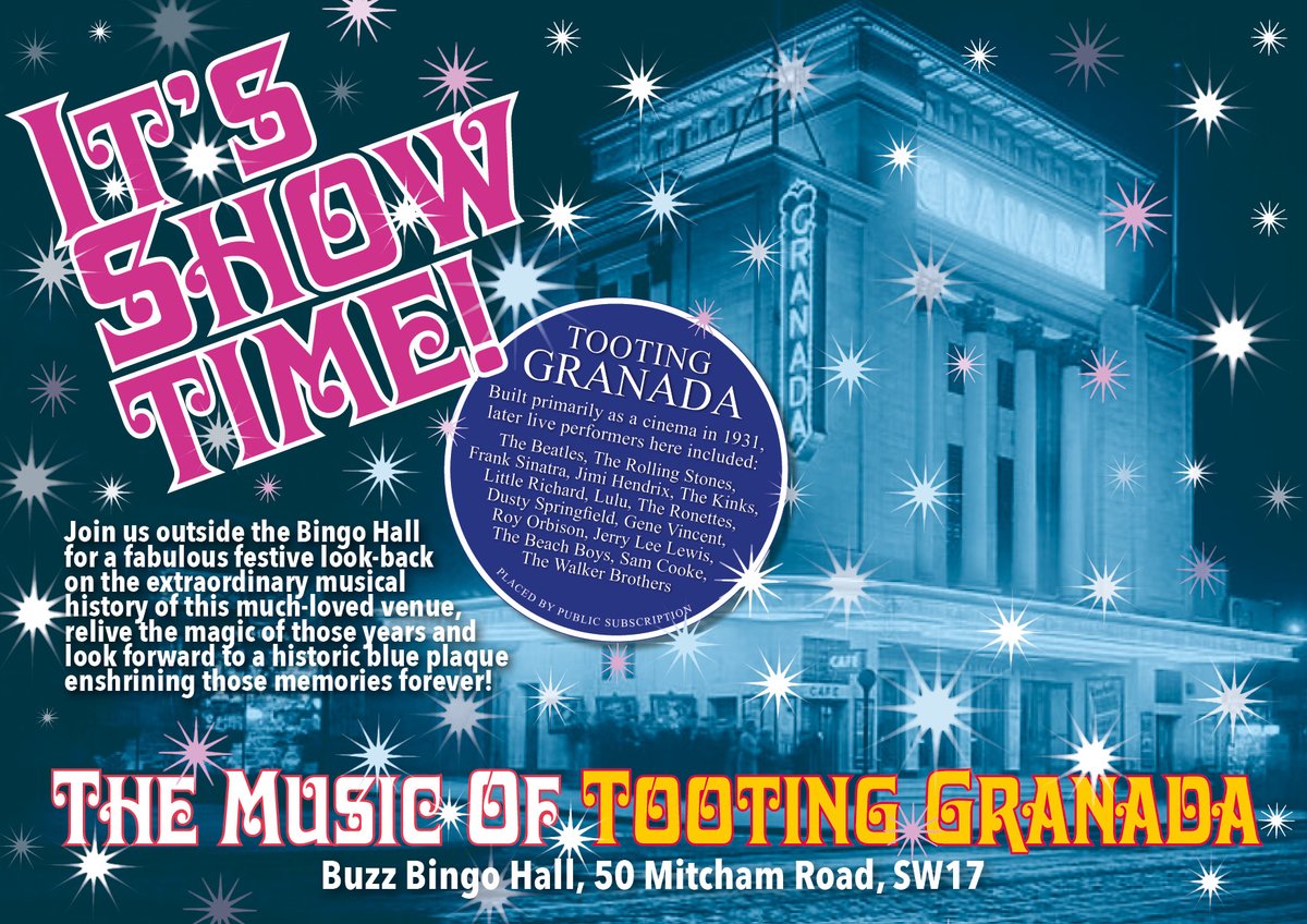 Christmas on #PlanetTooting just got even better! Get ready for a fabulous celebration of the musical heritage of our much-loved #TootingGranada venue &amp; a historic blue plaque enshrining them forever MORE DETAILS COMING SOON! #peace #love #flowertothepeople