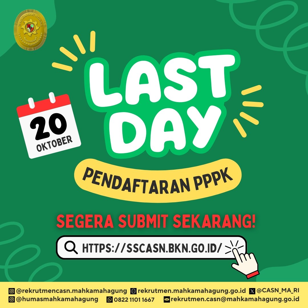 Rekrutmen CASN Mahkamah Agung RI tweet media
