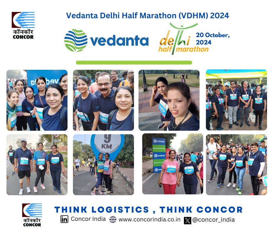 concor_india's tweet photo. Women employees of CONCOR are making strides at the Vedanta Delhi Half Marathon! Celebrating their strength and dedication, both on the track and in our daily operations.
#WomenInLogistics #Empowerment #DelhiHalfMarathon #TeamCONCOR"
#VedantaDHM24 https://t.co/oCZS6Bz0un