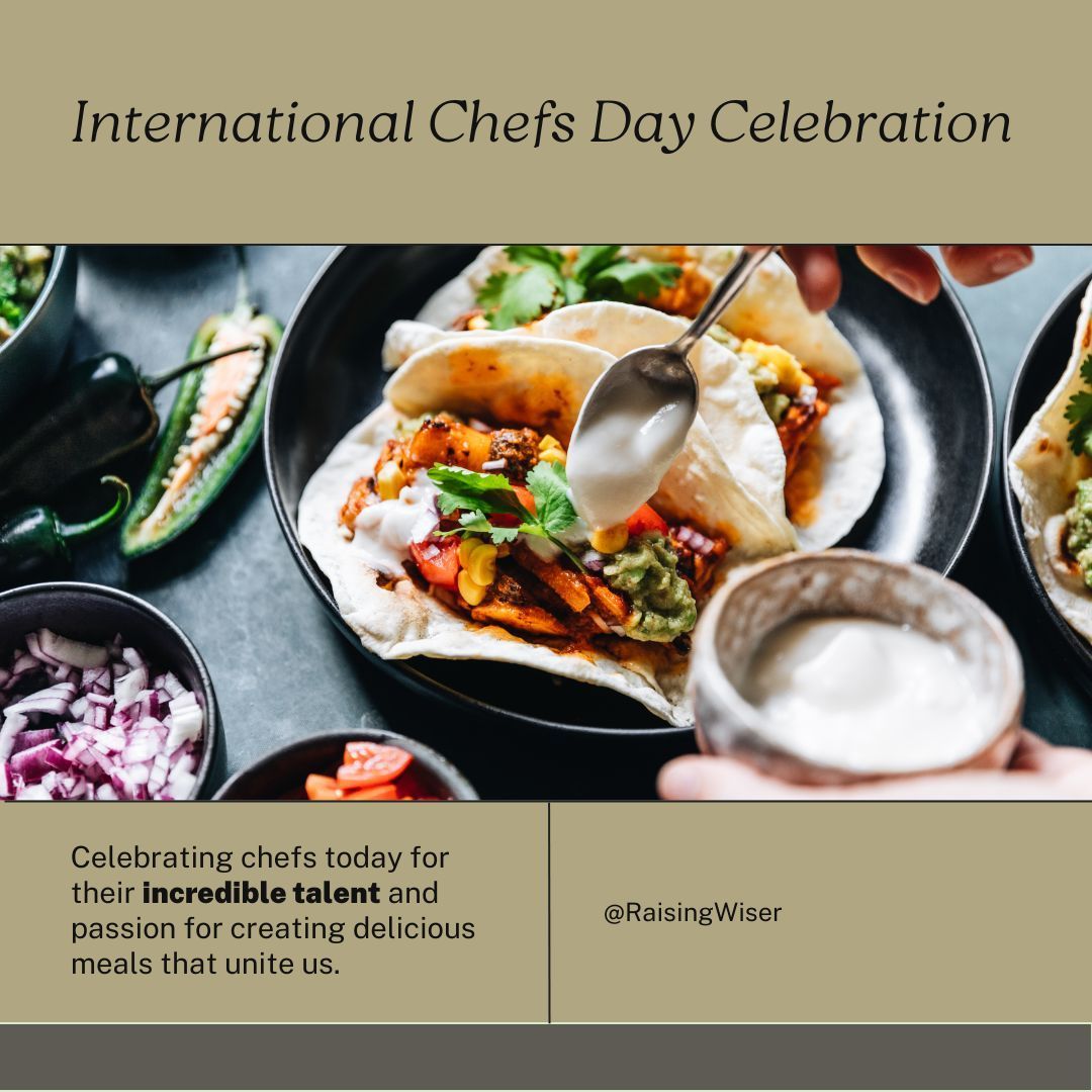 RaisingWiser's tweet photo. Happy International Chefs Day! π©βπ³π½οΈ
Today we celebrate the artists behind our favorite meals, from the kitchens of fine dining restaurants to the creative home cooks making magic in their own kitchens.π§βπ³β¨
#InternationalChefsDay #RaisingWiser https://t.co/5dz4UVkjVD