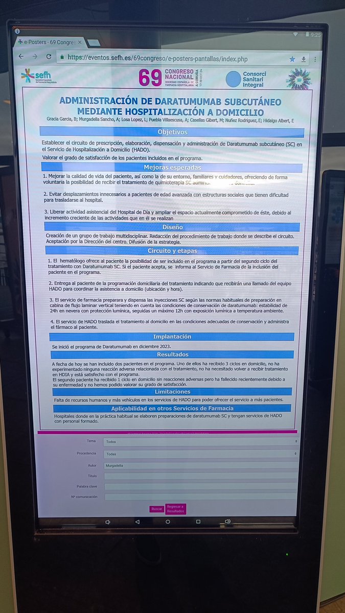 Farmacia_csi's tweet photo. Aquests dies companyes de #FarmaciaBroggi i #Farmacia2demaig  del @ConsorciCSI han participat i presentat les seves comunicacions póster al 69è Congrés anual de la @sefh_  a la Coruña https://t.co/uxIsohi4rT