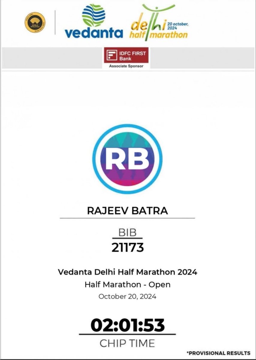 #VDHM2024 - Vedanta Delhi Half Marathon 🏃‍♂️started today morning at 5 am, completed in 2:01:53 hrs 😊 Fulfilling HM and one of my best 👍🏃‍♂️⁦<a href="/health/">Health</a>⁩ @fitness #india