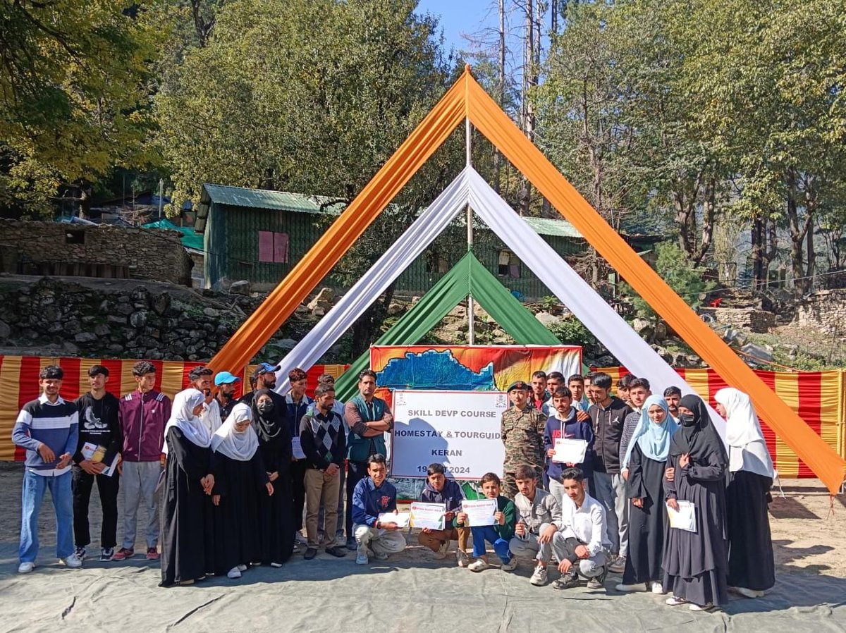 Kupwara Sentinels ⚡ (@kupwarasentinel) on Twitter photo #IndianArmy held a skill development course on homestay tourism and tour guiding in #Keran, emphasising skill-building for students and civilians. This initiative benefits the region by promoting rural tourism, creating jobs and supporting the local economy.
<a href="/ChinarcorpsIA/">Chinar Corps🍁 - Indian Army</a> #IndianArmy held a skill development course on homestay tourism and tour guiding in #Keran, emphasising skill-building for students and civilians. This initiative benefits the region by promoting rural tourism, creating jobs and supporting the local economy.
<a href="/ChinarcorpsIA/">Chinar Corps🍁 - Indian Army</a>
