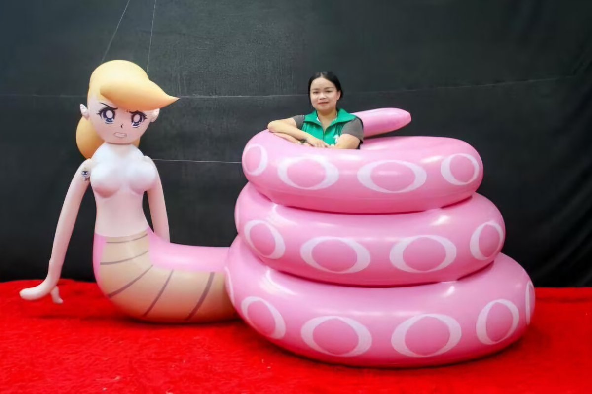 ENG: Hello! I'm showing you an #inflatablelamia!
It's my creation, I made the project and made the drawings.
Made by Hongyi!
I'll use it for Events! #3
#inflatablesnake #serpentegonfiabile #floatie #pooltoy #inflatablelamia #inflatable #gonfiabile