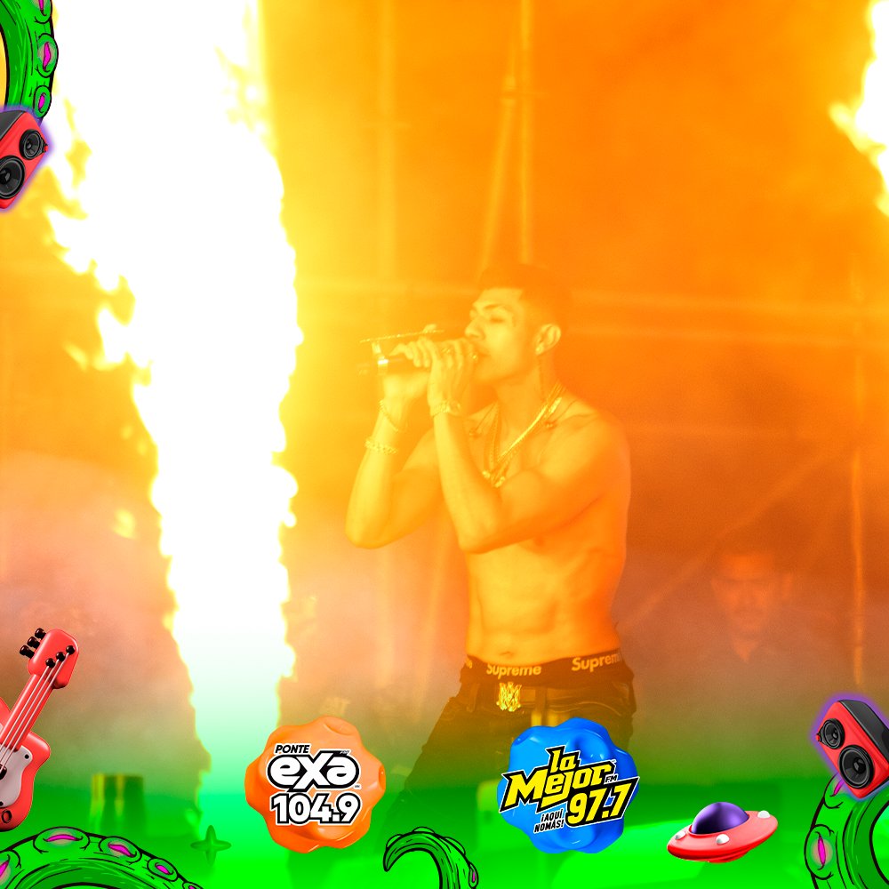LaMejor's tweet photo. 🎤 ¡#Bogueto encendió el escenario de #ColgateMultiverso con su ritmo explosivo de reguetón mexicano! 📷 ¿Cuál fue tu canción favorita de su presentación? https://t.co/H3CmEyd5At