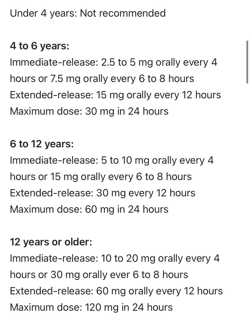 Dextromethorphan 

✳️Suitable for dry cough in adults and children over 4 years old

🔘Acts on the cough center in the brain to reduce cough reflex

💢Common side effects include dizziness, drowsiness, and nausea

⬇️ Dosage