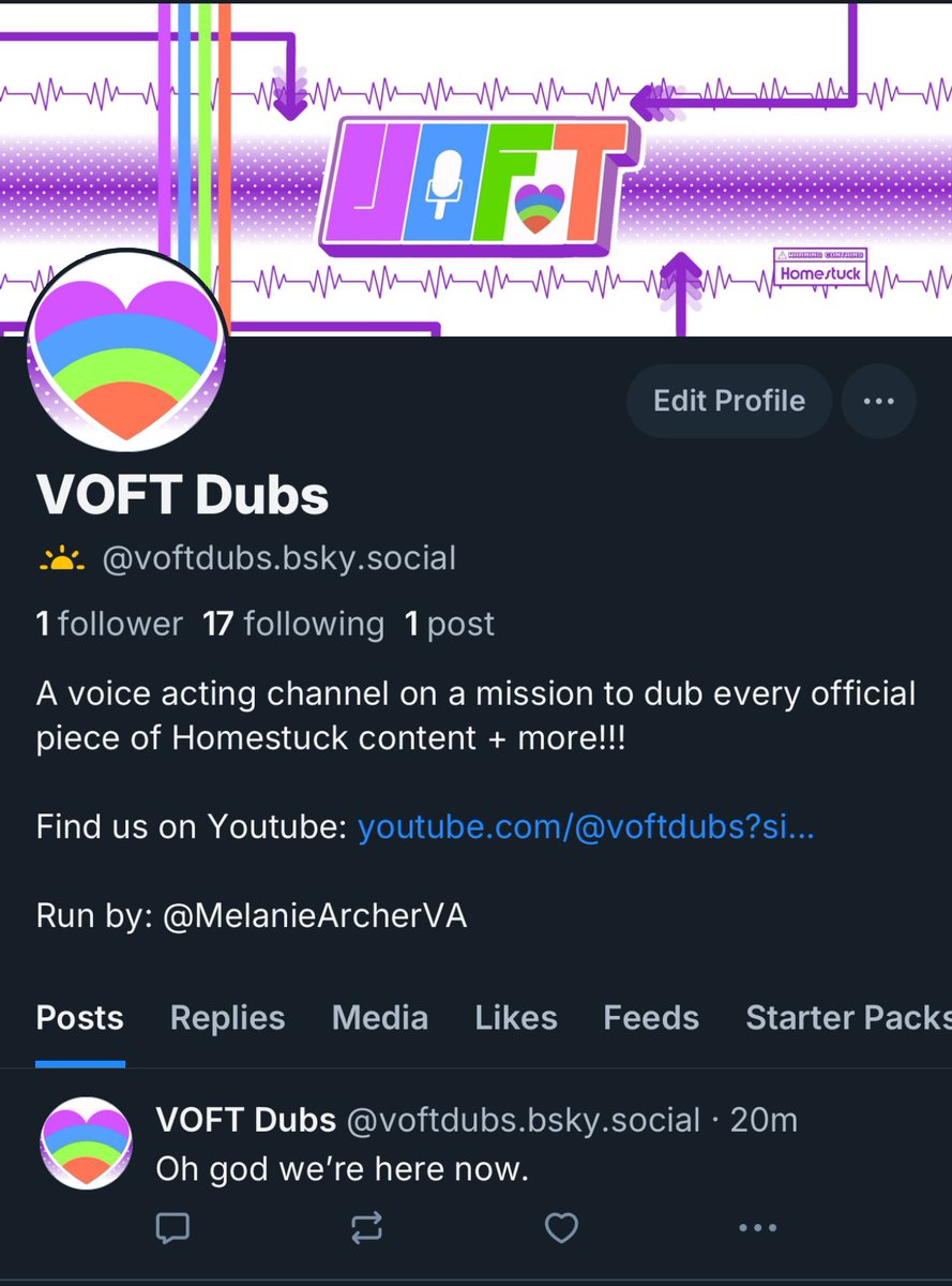 VoFTDubs's tweet photo. Yoooooo we have a Bluesky now! Go follow us over there if you have one! https://t.co/0HvV9nRnag