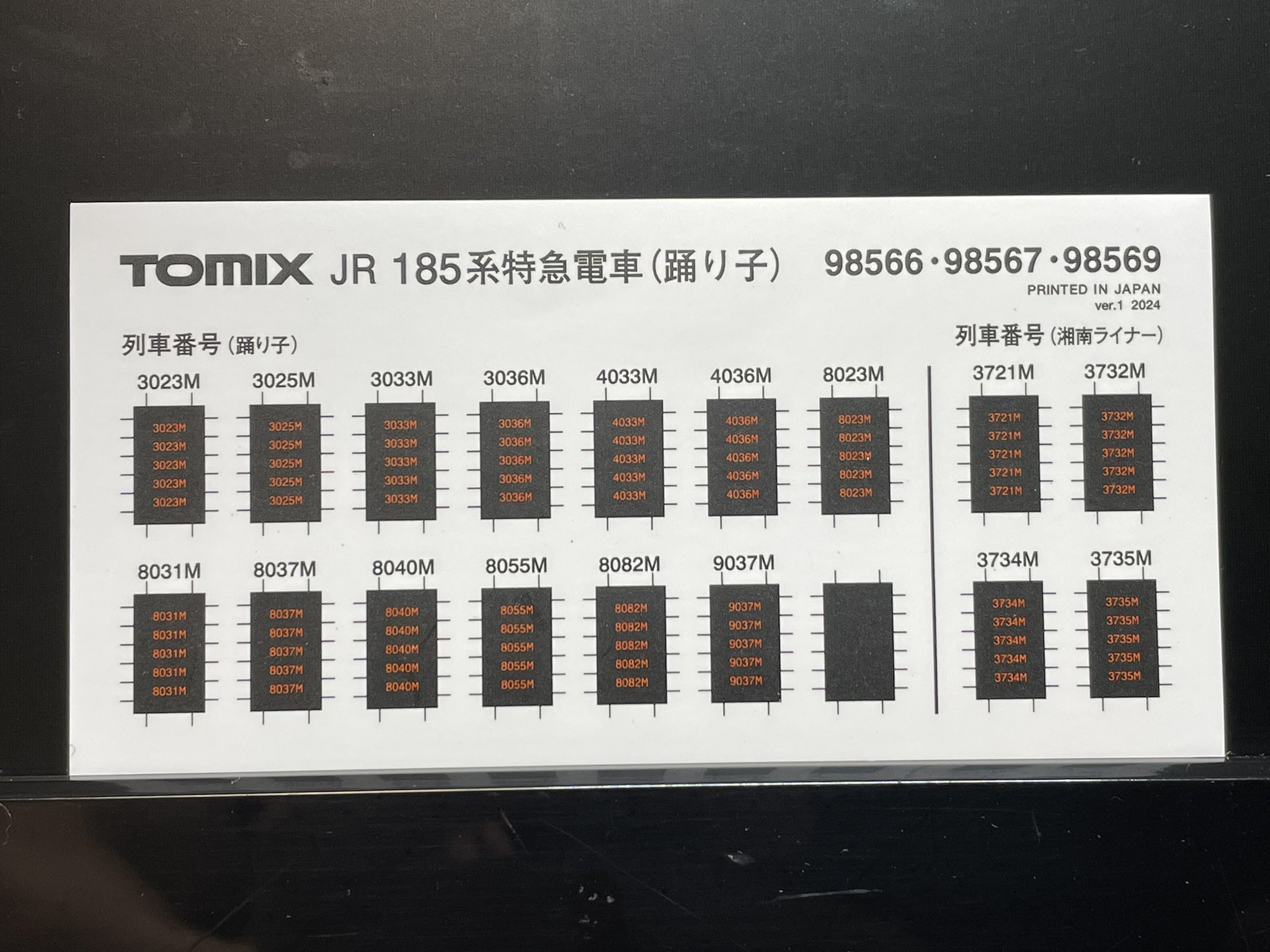 テイエムオペラオーの写真パネル 185系特急電車（踊り子・強化型スカート） | TOMIX(トミックス