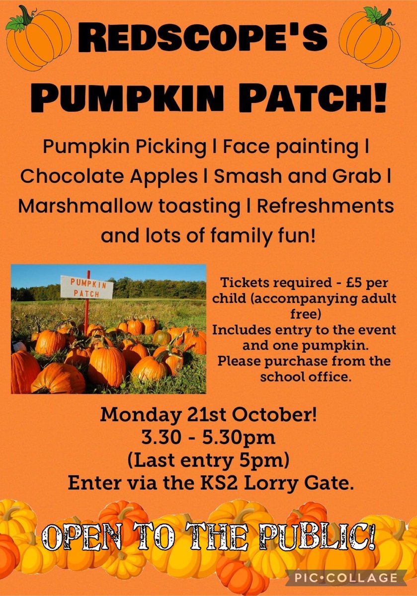 There’s just one more day to go until our Pumpkin Patch event. There will be limited tickets on entry but order online on arbor before 10am tomorrow for guaranteed entry. This is open to the public too. Enter via the lorry gate next to the Chislett. 🎃🎃🎃